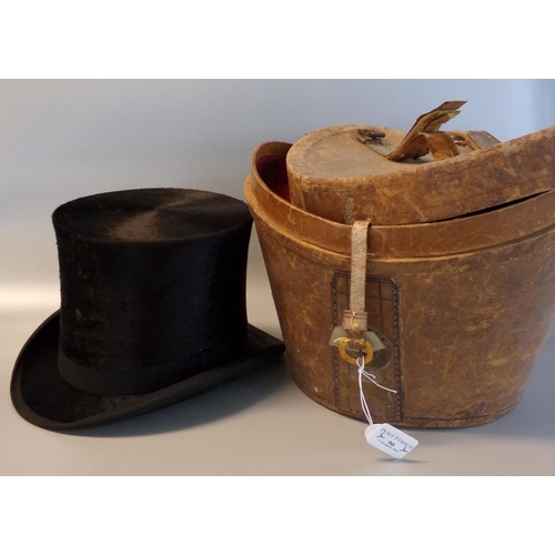 90 - Victorian Lincoln Bennett & Co silk top hat in fitted leather box. 
(B.P. 21% + VAT)