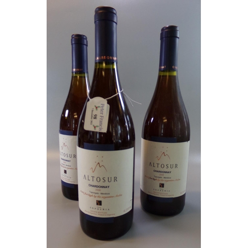 98 - Case of twelve bottles of wine, 'Altosur Chardonnay 2006', 'Tupungateo Mendoza, Argentina', 750ml. (... 