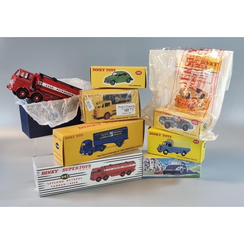 102 - Collection of reproduction 'Dinky' toys, boxed, to include: Volkswagen 181, Leyland Octopus 943 x 2,... 