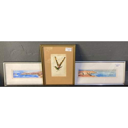 143 - Peter Morgan (Welsh 20th century), coastal studies, signed.  Watercolours, a pair.  5.5x26.5cm appro... 