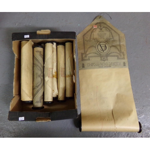 464 - Box containing antique pianola rolls to include: pull scale Themodist by the Aeolian Company, variou... 