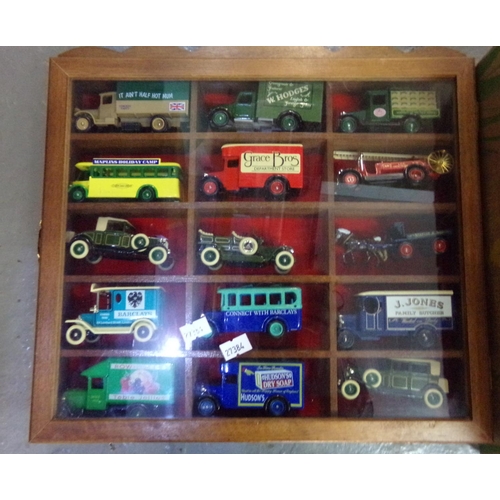 473 - Collection of promotional diecast model vehicles, some in boxes, some in display case: Ledo etc, tog... 