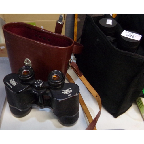 486 - Two cased pairs of binoculars; one pair in leather case 10x50 Carl Zeiss Jena 'Jenoptem' and a Zenno... 