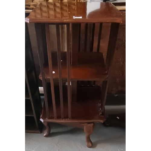 507 - Edwardian style mahogany revolving bookcase on cabriole legs.  (B.P. 21% + VAT)