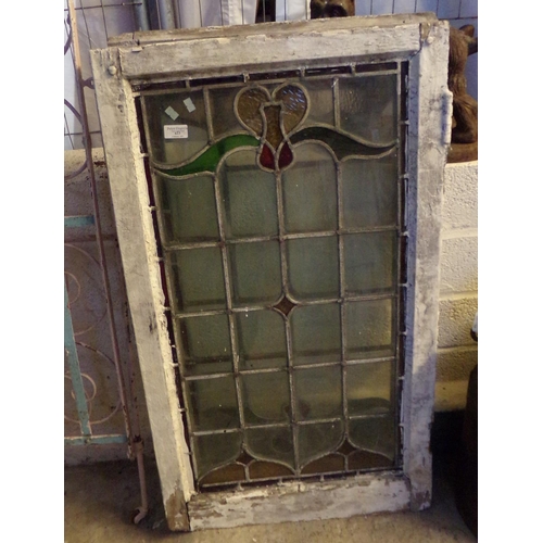 623 - Two similar lead glazed wooden framed windows.  57x90cm approx.  (2)  (B.P. 21% + VAT)