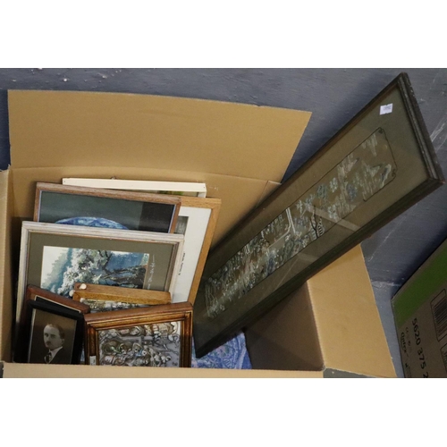 162 - Box of assorted furnishing pictures, relief panels etc.  (B.P. 21% + VAT)