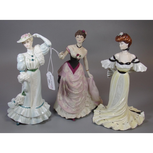 184 - Two Coalport bone china Golden Age figurines, to include: 'Beatrice at the garden party', 'Alexandra... 