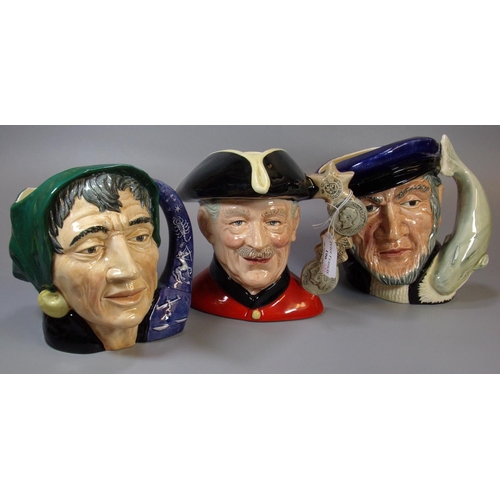 190 - Three Royal Doulton character jugs, to include: 'The Fortune Teller', 'Chelsea Pensioner' and 'Capta... 