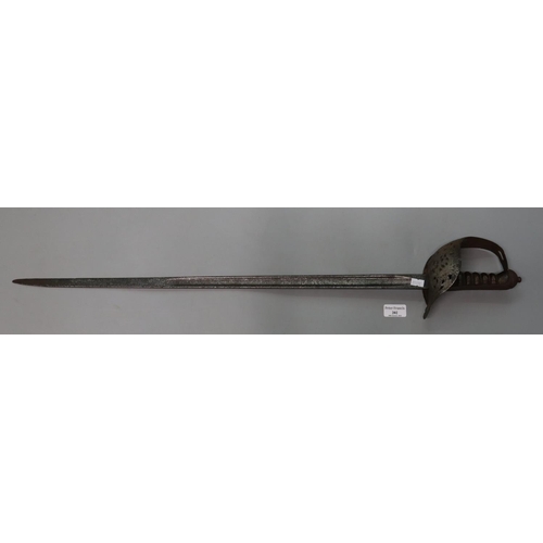 202 - Edward VII British Army Officer's sword, reduced in length and in relic condition.   (B.P. 21% + VAT... 