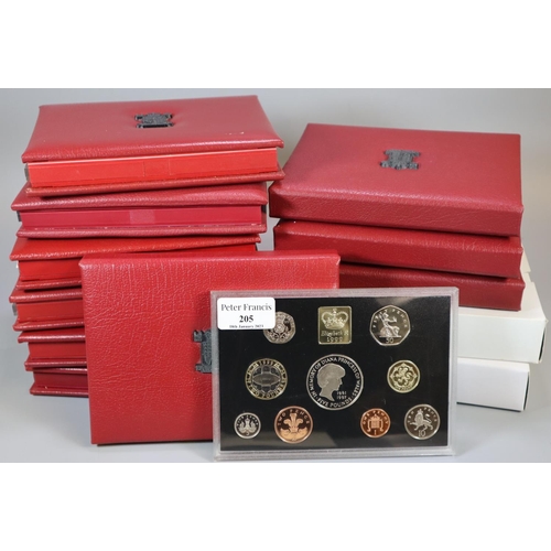 205 - Collection of UK Proof Coin collections, varying years, including: 1995, 1998, 2007 etc.   All in or... 