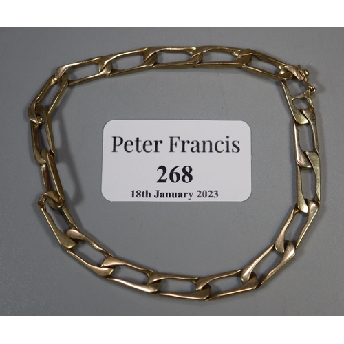 268 - A 9ct gold bracelet.  Approx weight 10.7 grams.
(B.P. 21% + VAT)