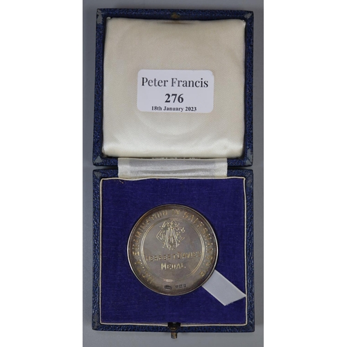 276 - Silver QCTA examination is salesmanship Herbert Davies medallion awarded to Colin M Jones 1967, case... 