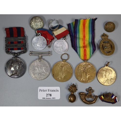 278 - Queen Victoria General Service Medal with clasps for Burma 1886-87 and 1887-89, awarded to Lance Cor... 