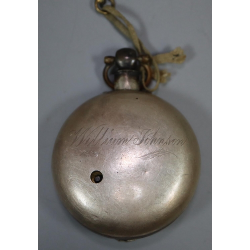 285 - Silver pair cased gentleman's pocket watch, the fussee movement marked 'George Stacey of Worksop' ha... 