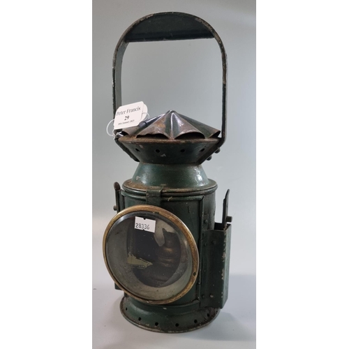 29 - A C Eastgate & Sons Ltd of Birmingham second world war period military hand lantern, dated 1945, wit... 