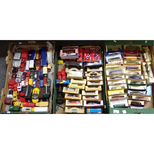 400 - Three boxes of assorted diecast model vehicles, some boxed, some in playworn condition, to include: ... 