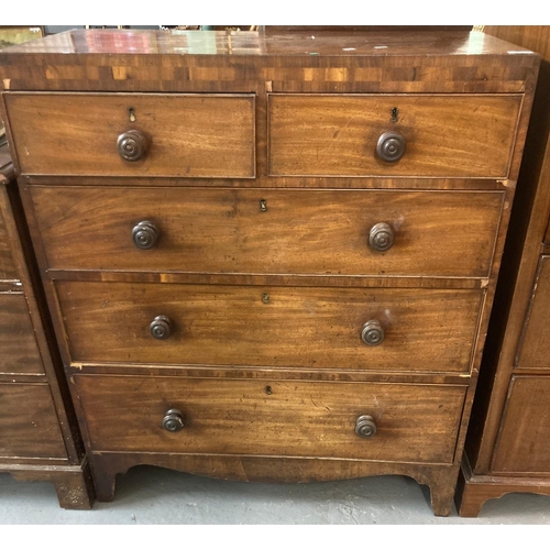 478 - 19th century mahogany straight front chest of two short and two long drawers.  92x45x105cm approx.  ... 