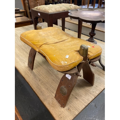 537 - Mid century camel saddle stool.  (B.P. 21% + VAT)