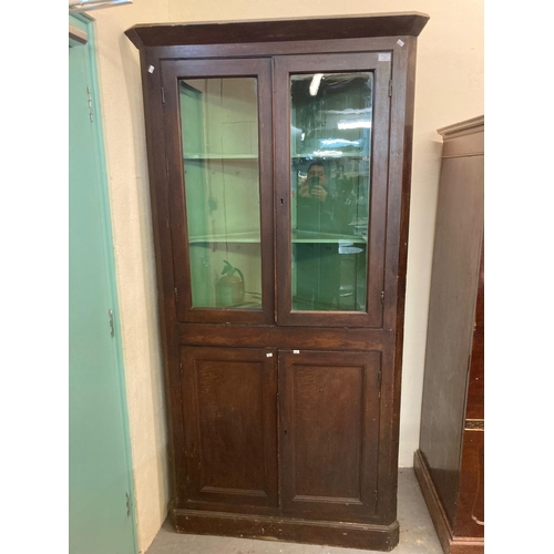 538 - 19th century oak free standing corner cabinet.  (B.P. 21% + VAT)