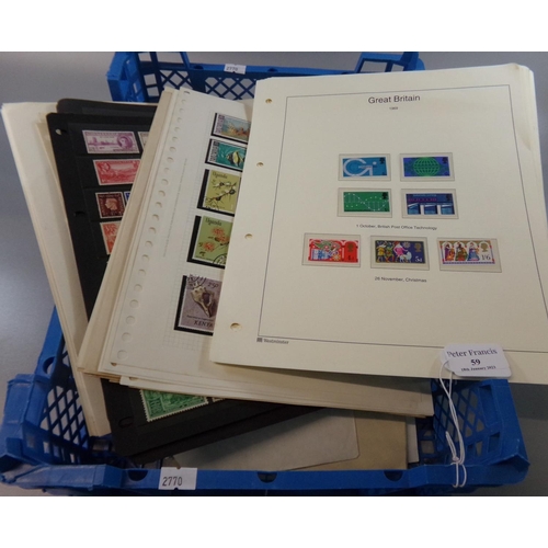 59 - All world collection of stamps on pages and stock pages, 100s mint and used.  (B.P. 21% + VAT)