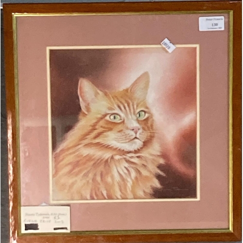 130 - Naomi Tydeman RI (Welsh 20th century), study of a ginger cat, signed in pencil.  Watercolours.  24x2... 