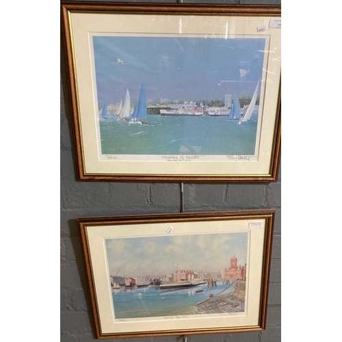 135 - After Tony Batay, 'Waverley off Penarth' a limited edition coloured print No. 178 of 850.  Framed an... 