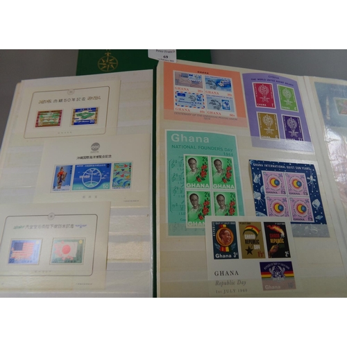 69 - All world collection of stamp mini-sheets in three large stockbooks. 100s, mint and used. 
(B.P. 21%... 