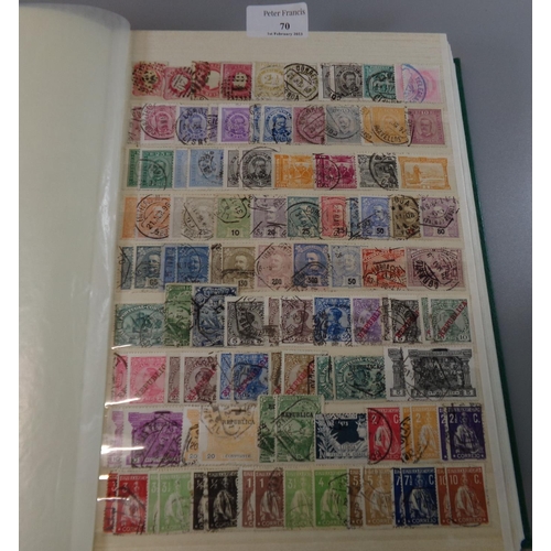 70 - Portugal and colonies, early to 1980's, used collection in large green stockbook. Many 100s of stamp... 