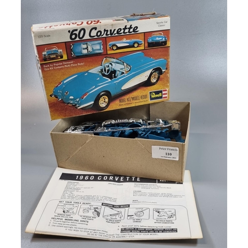 110 - Revell 1:25 scale 60 Corvette sportscar classic model kit in original box. 
(B.P. 21% + VAT)