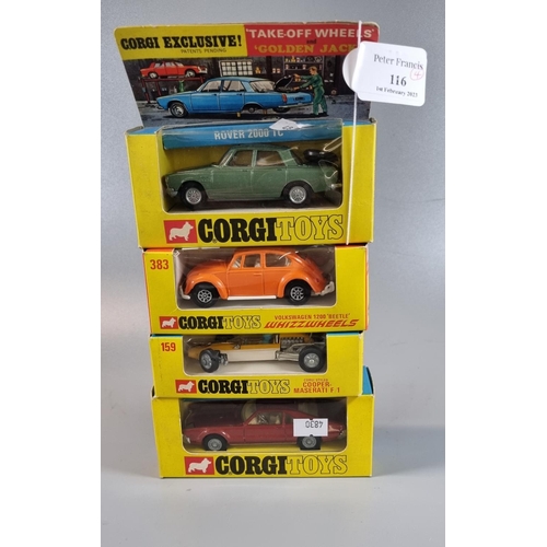 116 - Three Corgi toys diecast model vehicles in original boxes to include: 159 Cooper-Maserati F/1, 276 O... 