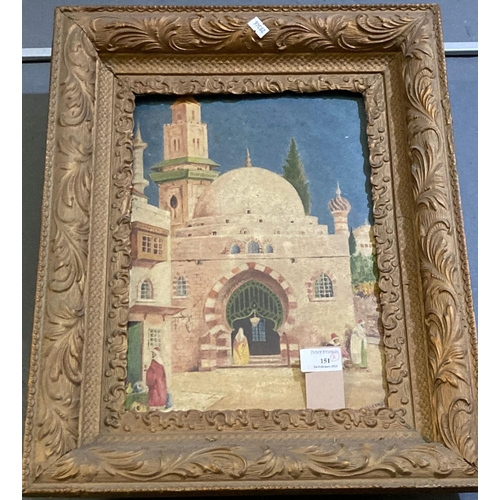 151 - P.S Walrond, Middle Eastern street scenes, three, signed, oils on board. 33 x 24cm approx. Framed. (... 