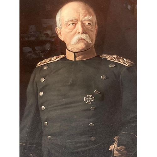 159 - Large portrait print depicting Count Otto Von Bismark in German military uniform. 88 x 65cm approx. ... 