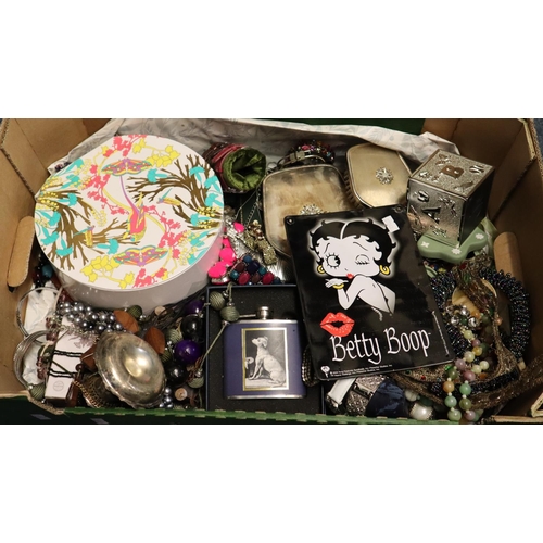 234 - Collection of vintage jewellery and other items, to include: money box, dressing table set, rings, n... 