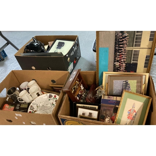 537 - Two boxes of military items and ephemera, much relating to Royal Welch Fusiliers to include: books, ... 