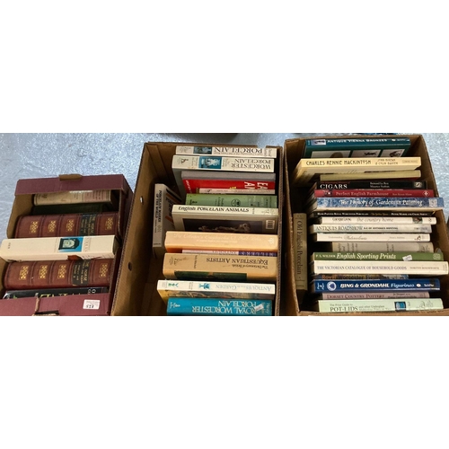 538 - Three boxes of hardback books, various to include: 'The Horse in Health and Disease' Volumes I & II,... 