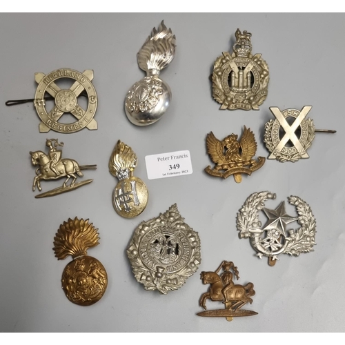 349 - Bag of assorted cap badges, to include: Royal Fusiliers, Argyll and Sutherland, Highland Regiment et... 