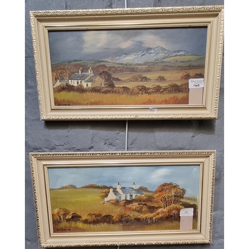 140 - Jill Mickle (British 20th century), (North Wales, Anglesey) Anglesey cottages, a pair, signed dated ... 