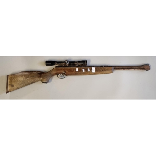 188 - An HW Weihrauch .177 under lever air rifle with Nikko Sterling silver crown 4 x 32 telescopic sight.... 