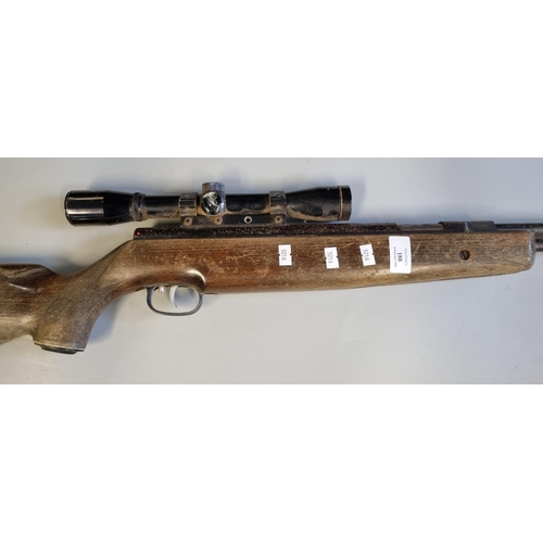 188 - An HW Weihrauch .177 under lever air rifle with Nikko Sterling silver crown 4 x 32 telescopic sight.... 