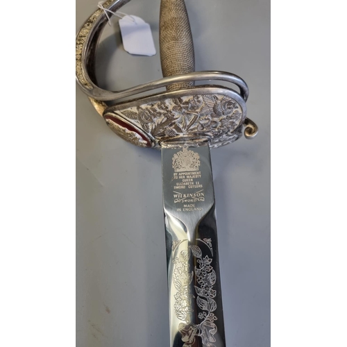 190 - A Wilkinson sword Queen Elizabeth II dress sword, the blade inscribed 'To commemorate the marriage o... 