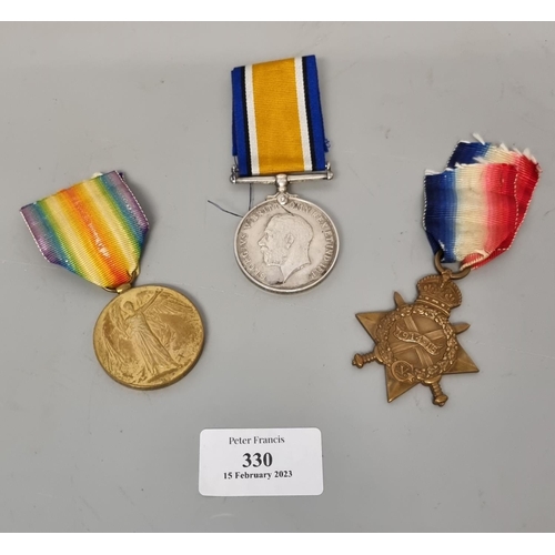 330 - Two WWI medals awarded to 17668 Private W Williams Welsh Regiment, to include:  Victory Medal and 19... 