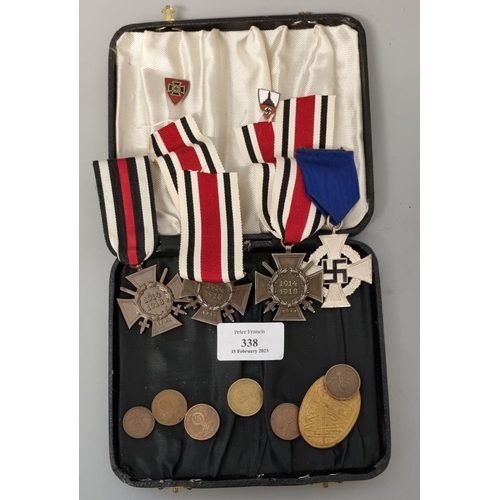 338 - Collection of German First and Second World War design medals, including: Faithful Service, Honour C... 