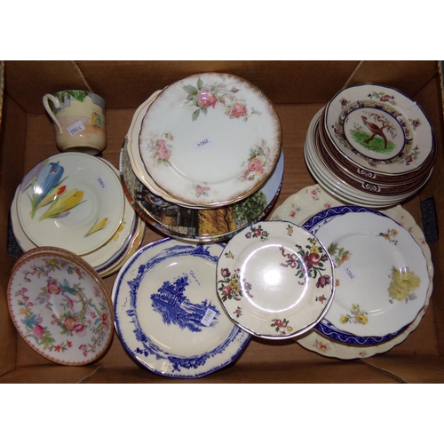 396 - Box of Royal Doulton miscellaneous plates: 'Coppice', collectors plates, 'Pompadour', 'Spindrift' et... 