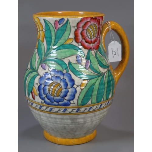 179 - Early 20th Century Crown Ducal tube lined floral and foliate jug by Charlotte Rhead.
(B.P. 21% + VAT... 