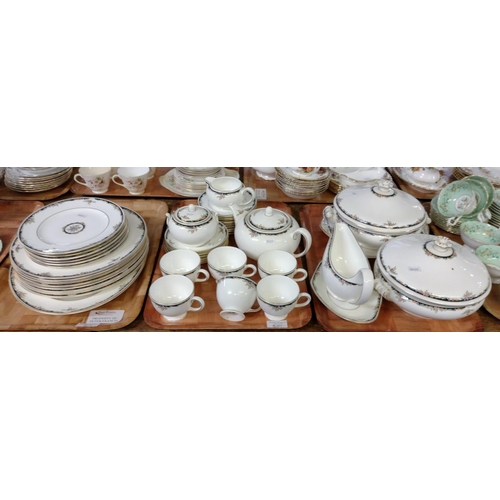 307 - Three trays of Wedgwood 'Osborne' R4699 design dinner and teaware to include: various sizes of plate... 