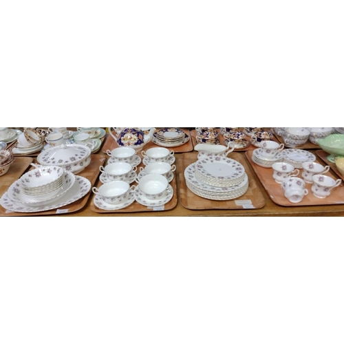 309 - Four trays of Royal Albert English bone china 'Sweet Violets' design items to include: various plate... 