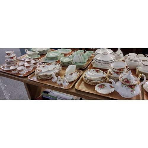 319 - Three trays of Royal Albert 'Old Country Roses' design English bone china tea and dinnerware to incl... 