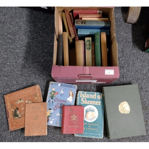 327 - Box of books to include: 'African Jungle Life' by Major Dugmore 1928, 'Once a Week' by A.A Milne 191... 