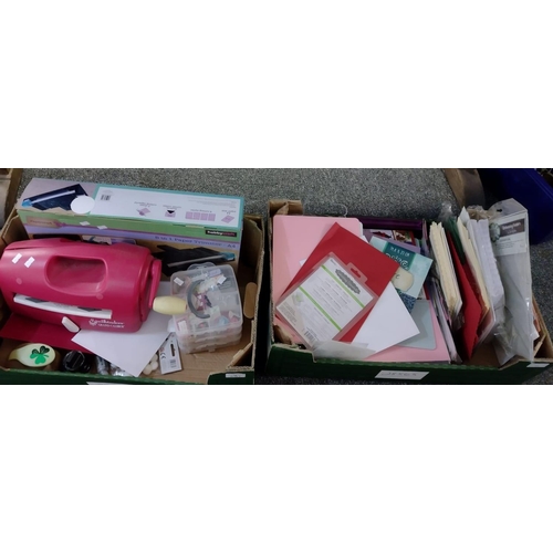 331 - Two boxes of crafting items to include: Spellbinders grand calibre embossing and cutting machine wit... 