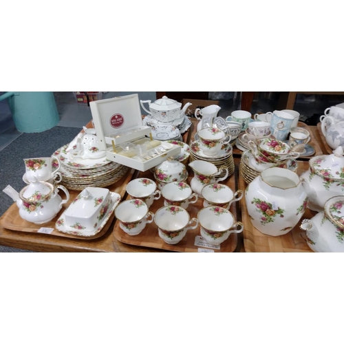 336 - Four trays of Royal Albert 'Old Country Roses' English fine bone china items, to include: teapots, t... 